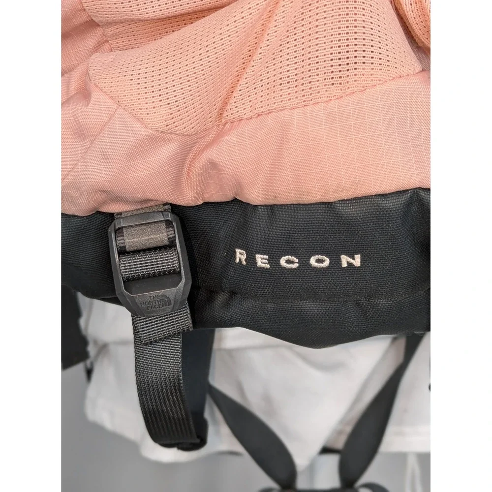The North Face Recon Backpack Pink Black Laptop School Travel Hiking 18x13x6.5